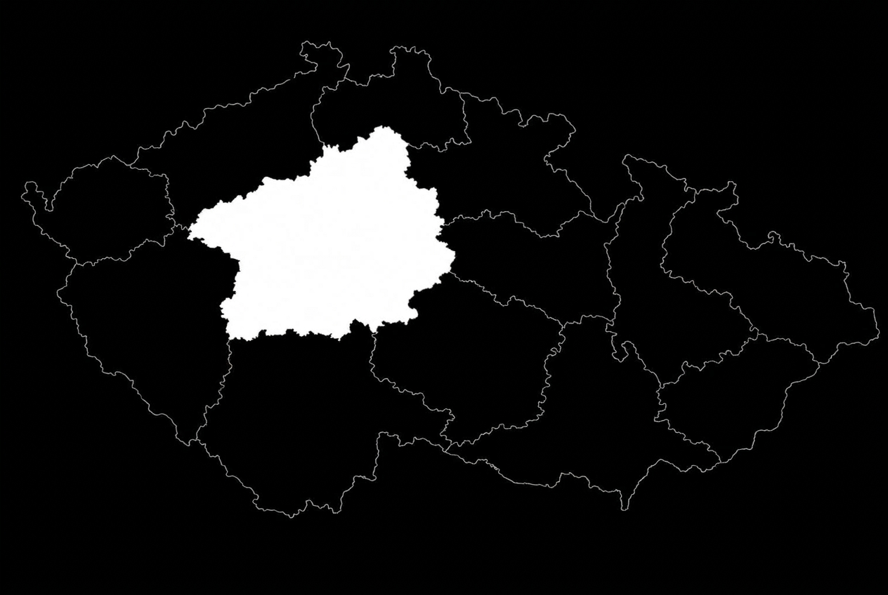 Mapa dojezdové oblasti: Praha a Středočeský kraj